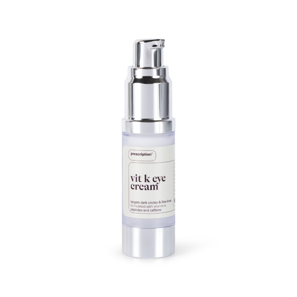 Prescription Skincare vitamine K oogcreme productfoto op witte achtergrond